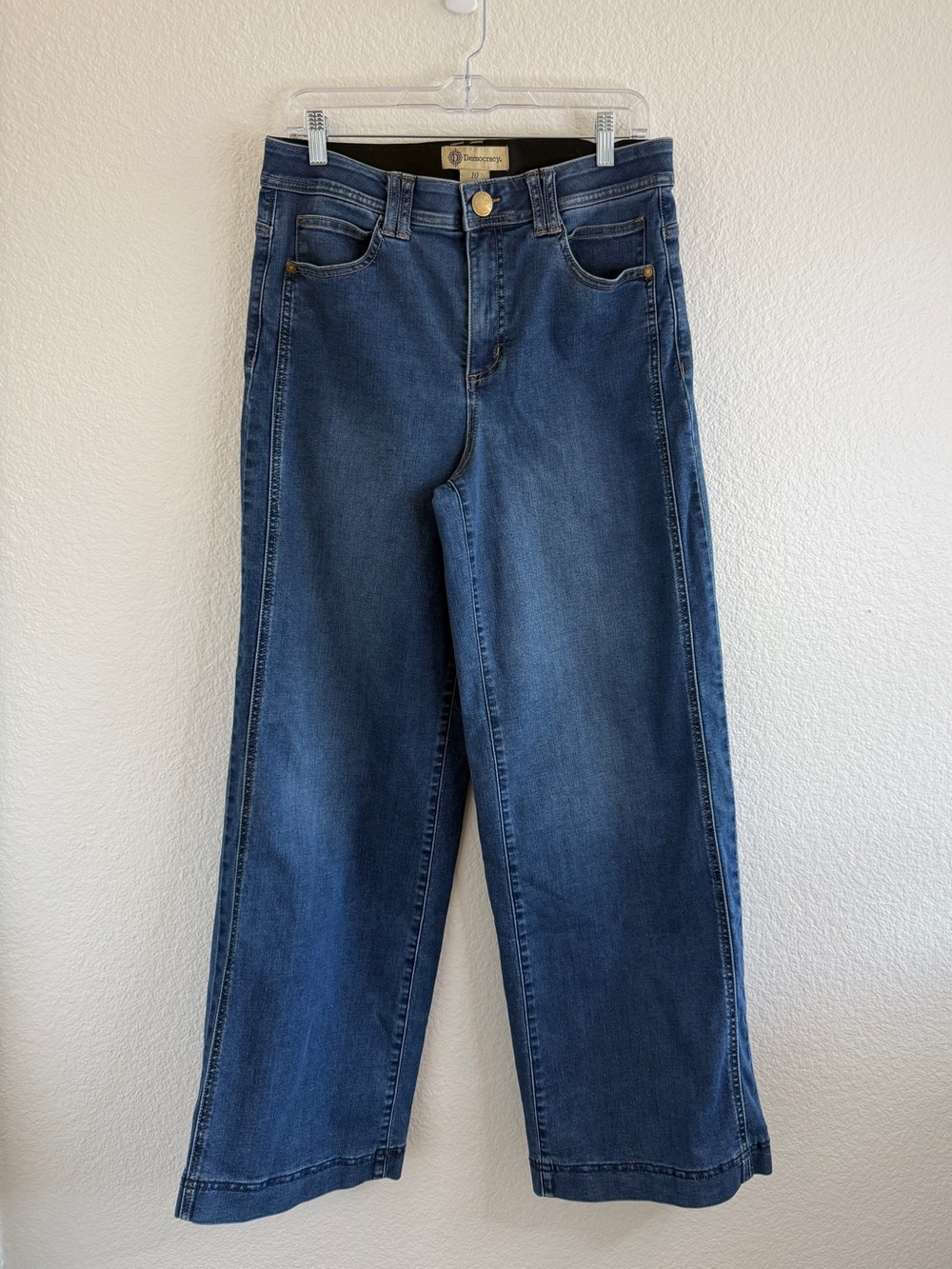 Democracy Wide-Leg High-Rise Jeans in Deep Blue